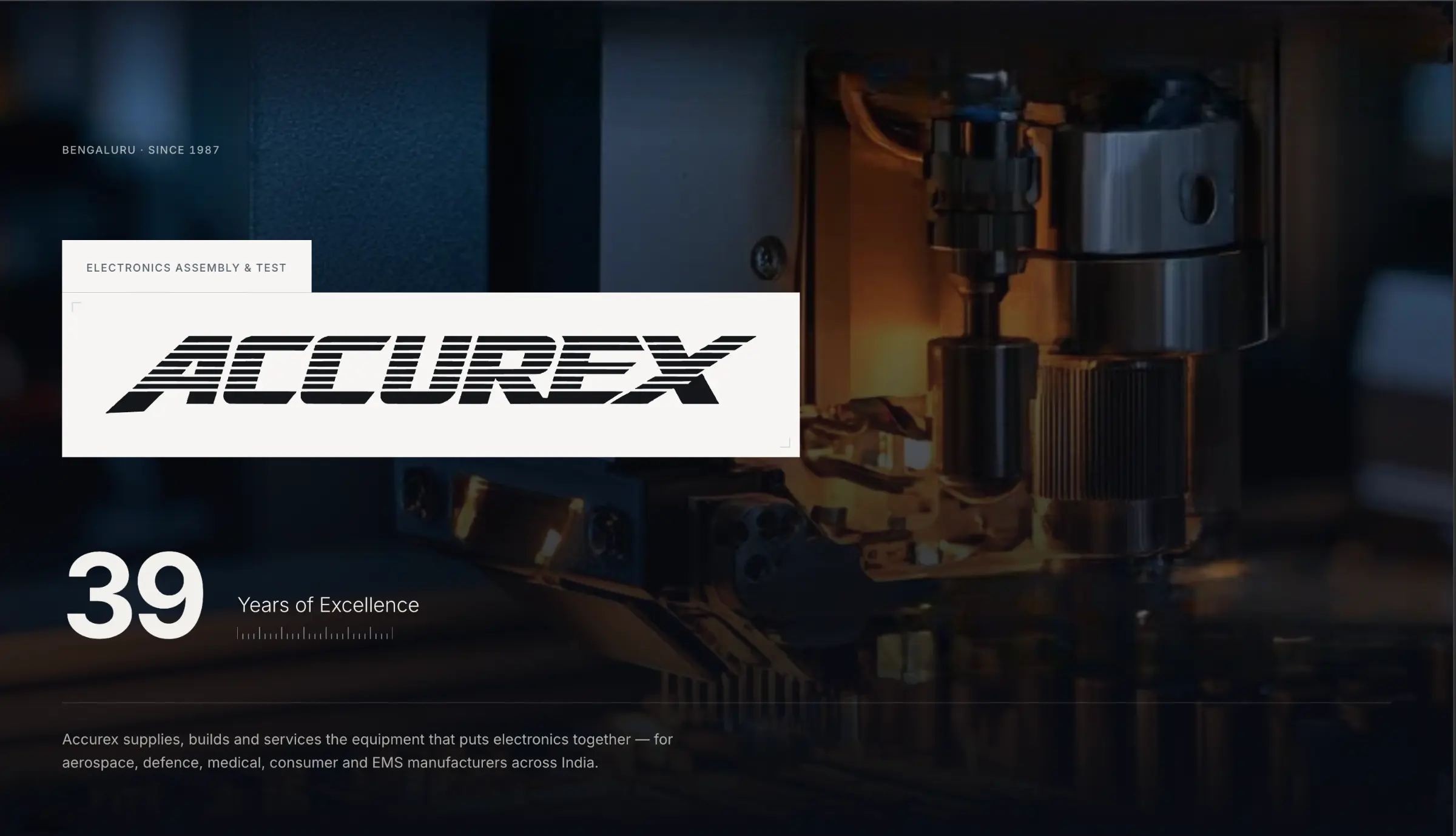 The Accurex website, an electronics assembly and test equipment supplier