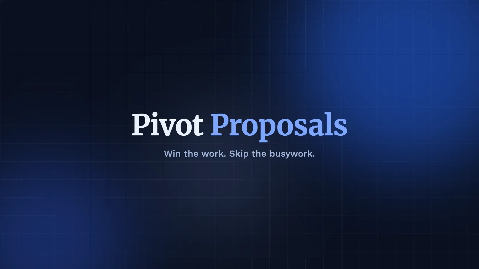 Pivot Proposals, a proposal generation tool