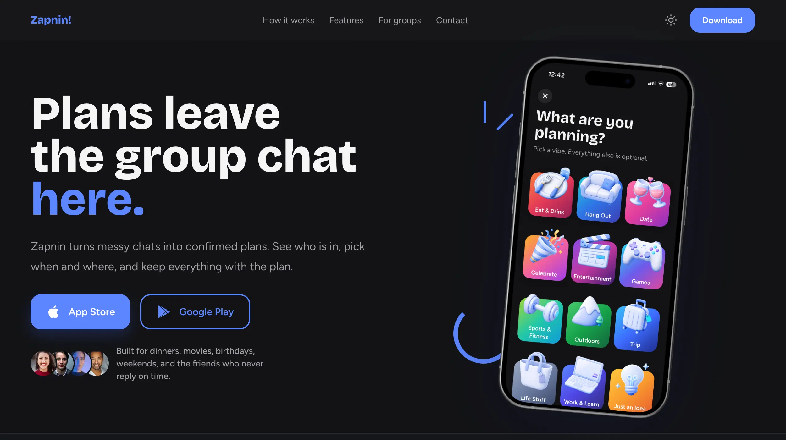 Zapnin, the social planning app