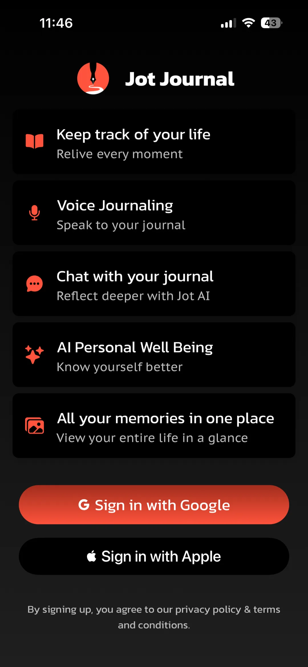 A journal that reads you back screen